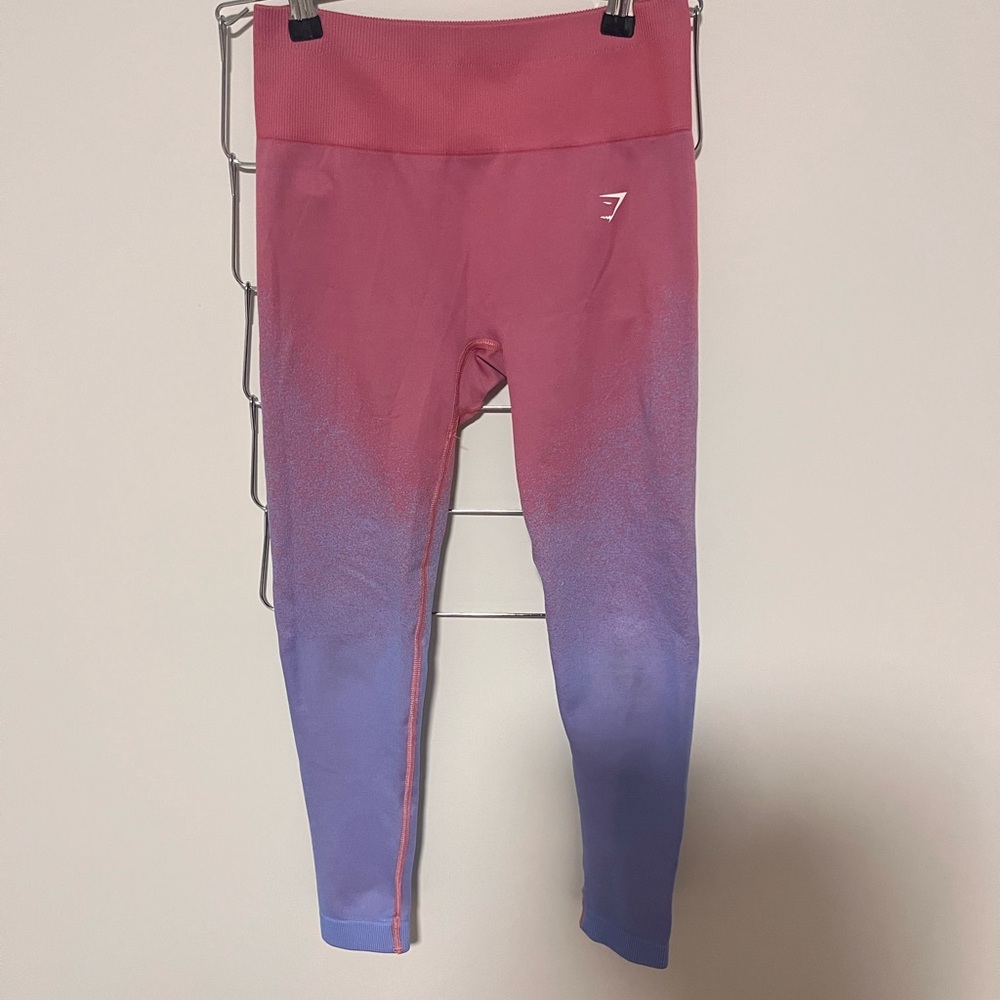 Gymshark Ombre Seamless Sculpting Leggings Women’s S Pink Blue Gym Athleisure